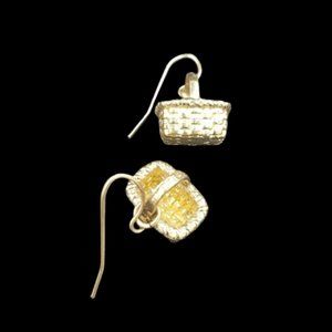 Sterling Vermeil Basket Pierced Earring